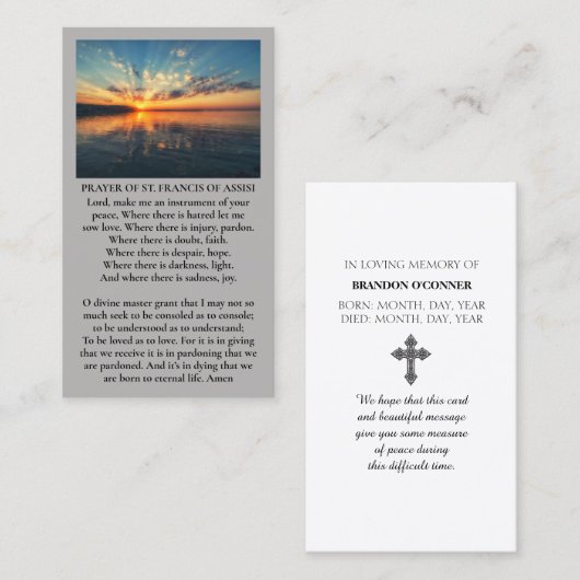 Vivid Sunset Purple Oange Yellow Blue Sympathy  名刺 (正面/裏面)