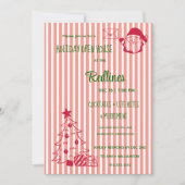 Vivid Tangerine stripped Holiday Open House  招待状 (正面)