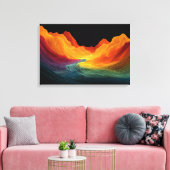 Vivid Topography | 超現実的風景 (24" x 16") キャンバスプリント (インサイチュ (リビング))
