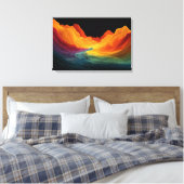Vivid Topography | 超現実的風景 (24" x 16") キャンバスプリント (インサイチュ (寝室))