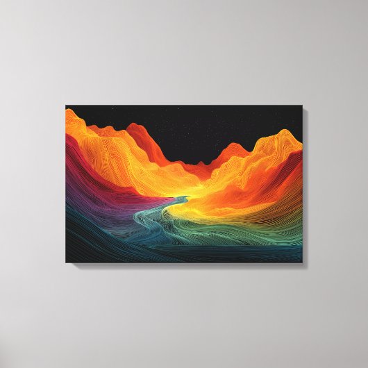 Vivid Topography | 超現実的風景 (24" x 16") キャンバスプリント (正面)