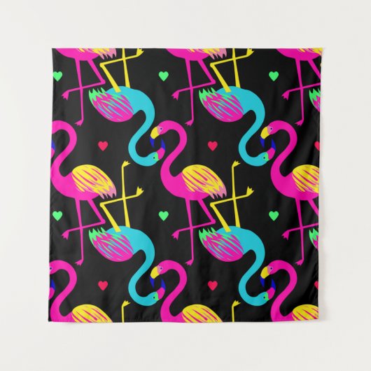 Vivid tropical, exotic hawaiian seamless pattern w タペストリー (正面)