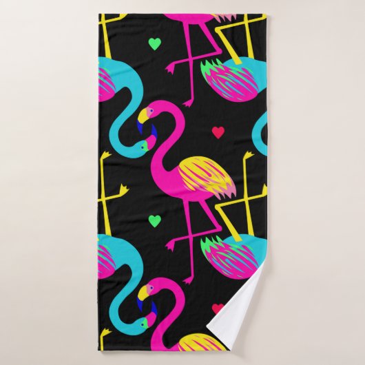 Vivid tropical, exotic hawaiian seamless pattern w バスタオル (バスタオル)