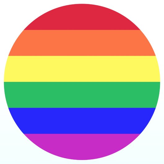 Vivid Vibrant Color Rainbow Stripes Gay Pride Flag ラウンドシール
