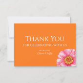 Vivid Vows Bold Floral Wedding Thank You Card サンキューカード (正面)