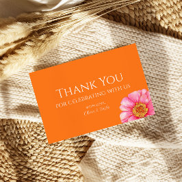 Vivid Vows Bold Floral Wedding Thank You Card サンキューカード