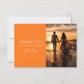 Vivid Vows Modern Photo Wedding Thank You Card サンキューカード (正面)