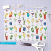 Vivid Watercolor Cocktail Pattern Tote Bag 薄葉紙 (クラフト)