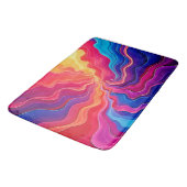 Vivid Waves: Abstract Neon Energy Flow Art バスマット (アングル)