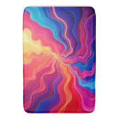 Vivid Waves: Abstract Neon Energy Flow Art バスマット (正面縦)