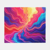 Vivid Waves: Abstract Neon Energy Flow Art フリースブランケット (正面(横))
