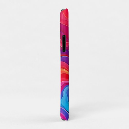 Vivid Waves: Abstract Neon Energy Flow Art Case-Mate iPhoneケース (裏面/右)
