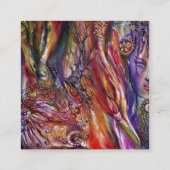 VIVIENとMERLINピンクパープルホワイトファンタジー スクエア名刺 (裏面)