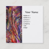 VIVIENとMERLINピンクパープルホワイトファンタジー スクエア名刺 (正面)