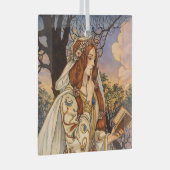 Vivien – Art Nouveau Enchantress Illustration ガラスオーナメント (正面右)