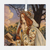 Vivien – Art Nouveau Enchantress Illustration ガラスオーナメント (裏面)