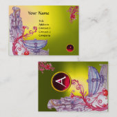 VIVIEN MONOGRAMジェムイエローホワイトレッドブルゴーニュ 名刺 (正面/裏面)