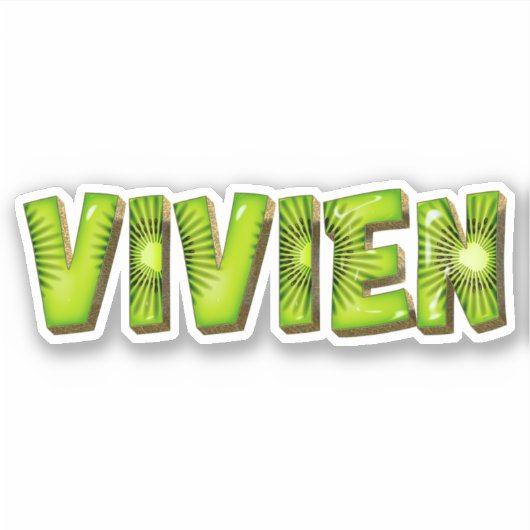 Vivien Name Kiwi Design Aufkleber Sticker シール (正面)