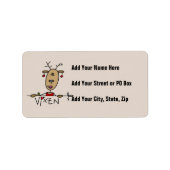 VixenトナカイのクリスマスTシャツとギフト ラベル (正面)