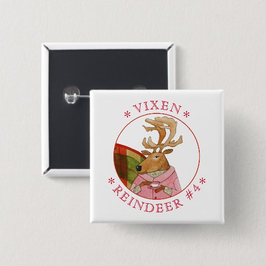 VIXENトナカイ角ピンボタン 缶バッジ (正面&裏面)