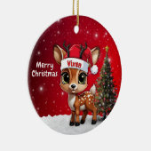 Vixen Baby Deer, Fawn, Doe, Reindeer🦌 🎄 セラミックオーナメント (右)