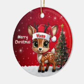 Vixen Baby Deer, Fawn, Doe, Reindeer🦌 🎄 セラミックオーナメント (左)