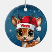 Vixen Baby Deer, Fawn, Doe, Reindeer 🦌🎄 セラミックオーナメント (裏面)