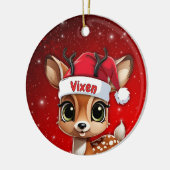 Vixen Baby Deer, Fawn, Doe, Reindeer🦌 🎄 セラミックオーナメント (左)