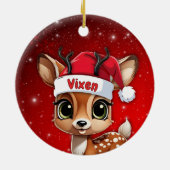 Vixen Baby Deer, Fawn, Doe, Reindeer🦌 🎄 セラミックオーナメント (裏面)