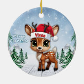 Vixen Baby Deer, Fawn, Doe, Reindeer 🦌🎄 セラミックオーナメント (裏面)