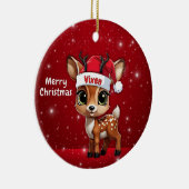 Vixen Baby Deer, Fawn, Doe, Reindeer🦌 🎄 セラミックオーナメント (右)