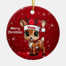 Vixen Baby Deer, Fawn, Doe, Reindeer🦌 🎄 セラミックオーナメント