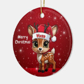 Vixen Baby Deer, Fawn, Doe, Reindeer🦌 🎄 セラミックオーナメント (左)