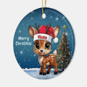 Vixen Baby Deer, Fawn, Doe, Reindeer🦌 🎄 セラミックオーナメント (左)