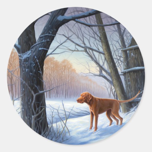 Vizla クリスマスは雪に降らせて  ラウンドシール (正面)