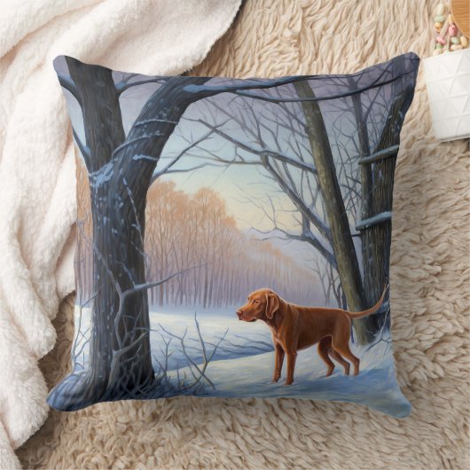 Vizla 雪が降るクリスマス クッション (ブランケット)