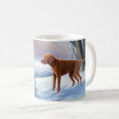 Vizla 雪が降るクリスマス コーヒーマグカップ (正面右)