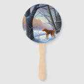 Vizla 雪が降るクリスマス ハンドファン (裏面)