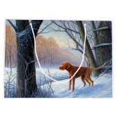 Vizla 雪が降るクリスマス ラージペーパーバッグ (裏面)