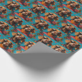 Vizslaとハートバラバレンタインデー ラッピングペーパー (角)