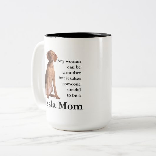 Vizslaのお母さんのマグ ツートーンマグカップ (正面左)