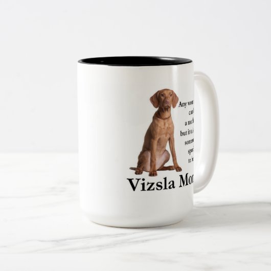 Vizslaのお母さんのマグ ツートーンマグカップ (正面右)
