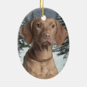 Vizslaのクリスマスのオーナメント セラミックオーナメント (裏面)