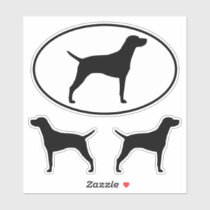 Vizslaのシルエットのビニールのステッカーセット シール
