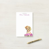 Vizslaの愛犬家の水彩画の芸術|は名前を加えます ポストイット (デスク上)
