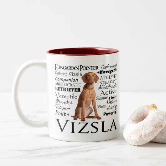 Vizslaの特性のマグ ツートーンマグカップ (ドーナツ)
