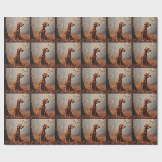 Vizslaの紅葉秋インスパイア ラッピングペーパー (フラット)