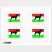 vizslaサイロHungary-Flag.jpg 楕円形シール (シート)
