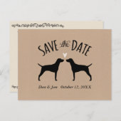 Vizslaシルエット結婚式の日付を保存 案内ポストカード (正面/裏面)