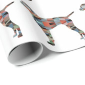 Vizslaドッグジオメトリックパターンシルエットプレイド ラッピングペーパー (ロールコーナー)